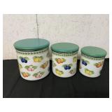 3 VILLEROY AND BOCH METAL CANISTERS