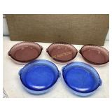 BLUE AND PURPLE PYREX PIE PLATES