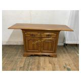 2 DRAWER 2 DOOR DROP LEAF WOODEN CABINET