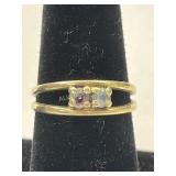 10KT RING WITH STONES SIZE 8