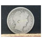 1900 O BARBER SILVER HALF DOLLAR