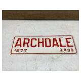 1977 ARCHDALE CITY TAG