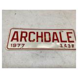 1977 ARCHDALE  CITY TAG