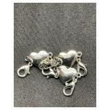 3 SILVER 925 HEARTS
