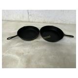 2 CAST IRON FRYING PANS