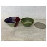 POTTERY BOWLS  AND PLATE