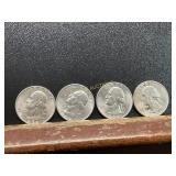 4 UNCIRCULATED 1959 SILVER QUARTERS