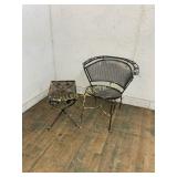 IRON CHAIR AND TABLE