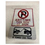 METAL NO PARKING SIGN