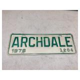 1976 ARCHDALE CITY TAG