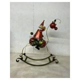 METAL SANTA ON REINDEER