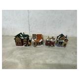 4 MERRYBRITE PORCELAIN CHRISTMAS VILLAGE PIECES
