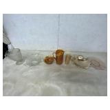 PINK DEPRESSION GLASS  IRISH ND HARING BONE