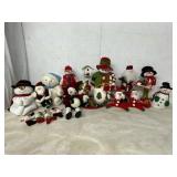 STUFFED SNOWMEN AND SANTAS
