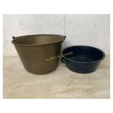 APPLE BUTTER BUCKET AND ENAMEL PAN