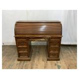 7 DRAWER WOODEN  ROLL TOP DESK
