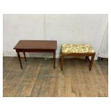 PIANO BENCH AND UPHOLSTERED STOOL