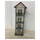 WOOD HAND PAINTED CD HOLDER  WITH  DVDS