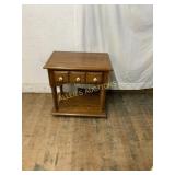 2 TIER 1 DRAWER WOODEN SIDE TABLE