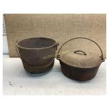 2 CAST IRON POTS
