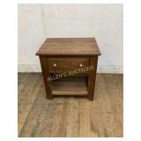 1 DRAWER WOODEN HAND CRAFTED SIDE TABLE