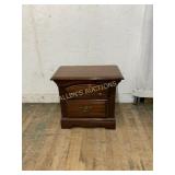 2 DRAWER WOODEN SIDE TABLE