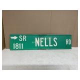NELLS ROAD METAL SIGN