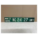 NC 24-27 HIGHWAY METAL SIGN