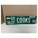 COOKS ROAD METAL SIGN