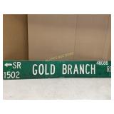 GOLD BRANCH METAL ROAD SIGN