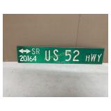 US 52 HIGHWAY METAL  SIGN