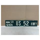 US 52 HIGHWAY METAL  SIGN