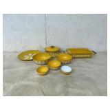 8 PIECES CATHERINEHOLM ENAMEL  LOTUS YELLOW