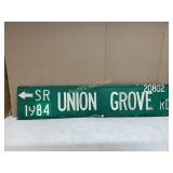 UNION GROVE ROAD METAL SIGN
