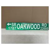 OAKWOOD ROAD METAL SIGN