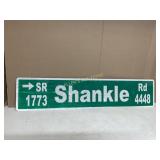 SHANKLE ROAD METAL SIGN