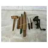 LEES FOOD CHOPPER KNIVES ROLLING PINS WOOD