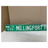MILLINGPORT ROAD METAL SIGN