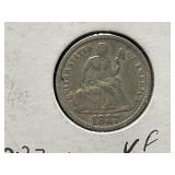1887 SILVER SEATED LIBERTY DIME