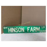 HINSON FARM LANE METAL SIGN
