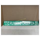 RUNNING CREEK CHURCH ROAD METAL SIGN