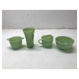 4 PIECES OF JADEITE (2 MARKED FIRE KING)
