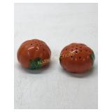 SET OF CERAMIC TOMATO SALT AND PEPPER SHAKERS