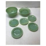7 PIECES JADEITE FIRE KING