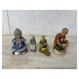4 CERAMIC  AND PORCELAIN FIGURINES