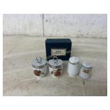 2 SETS OF SALT AND PEPPER SHAKERS