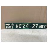NC 24-27 HWY METAL SIGN