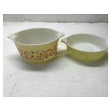 2 PYREX (DAISY SILHOUETTE, AND YELLOW)