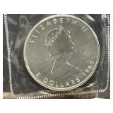 1989 5 DOLLAR CANADIAN SILVER COIN