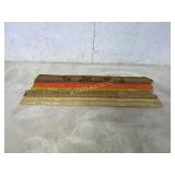 WOODEN YARD STICKS AND HOLDER